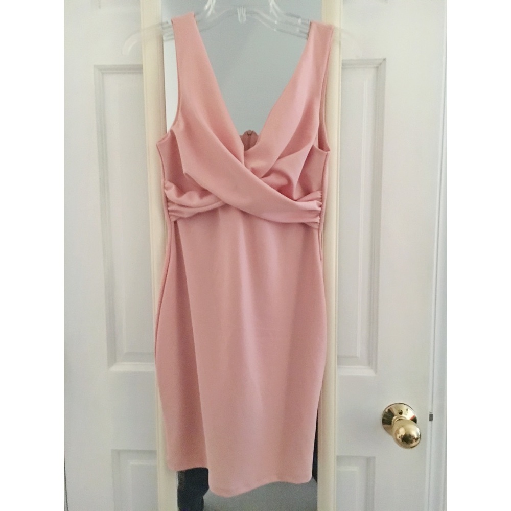 Love culture blush pink gathered bodycon dress